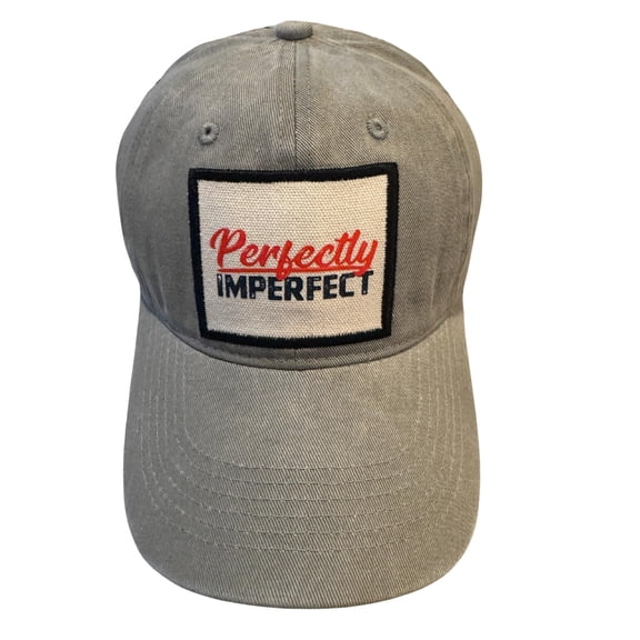 Popfizzy Perfectly Imperfect Hat for Men and Women, Fun Unisex Cotton Baseball Cap with Funny Sayings, Great Gifts for Adults