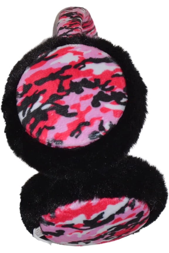 Pink Camo Fluffy Ear Muffs for Men and Women, Adult Earmuffs, Adjustable Ear Warmer Headband
