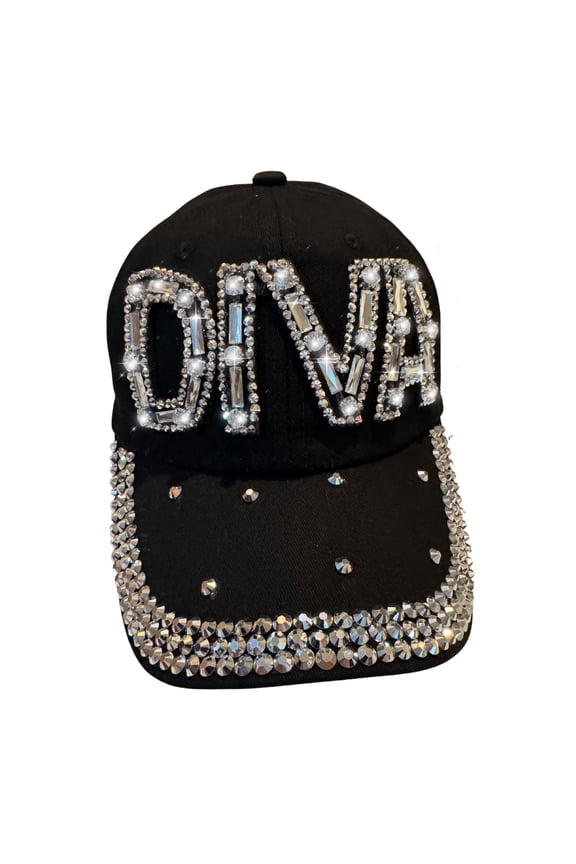 Rhinestone Diva Hat for Women, Bedazzled Queen Gifts, Bling Hats for Women Trendy, Sparkly Princess Accessories