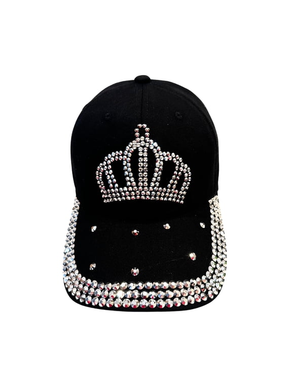 Rhinestone Princess Hats for Women, Bling Baseball Cap for Princesses, Bedazzled Crown Tiara Hats, Princess Gifts