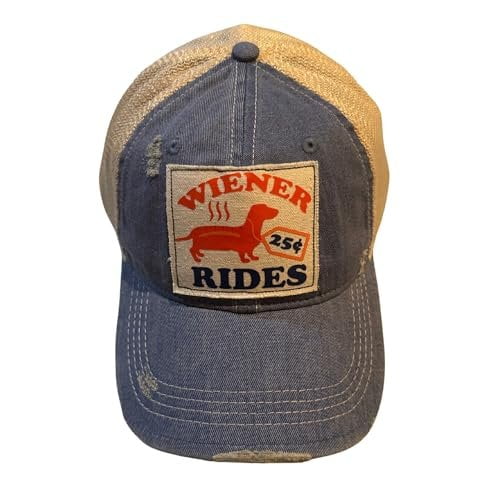 Popfizzy Wiener Rides Hat for Men, Funny Adult Humor Caps, Fun Jersey Shore Hat, Offensive Gag Gift for Men, Penis Joke Gift