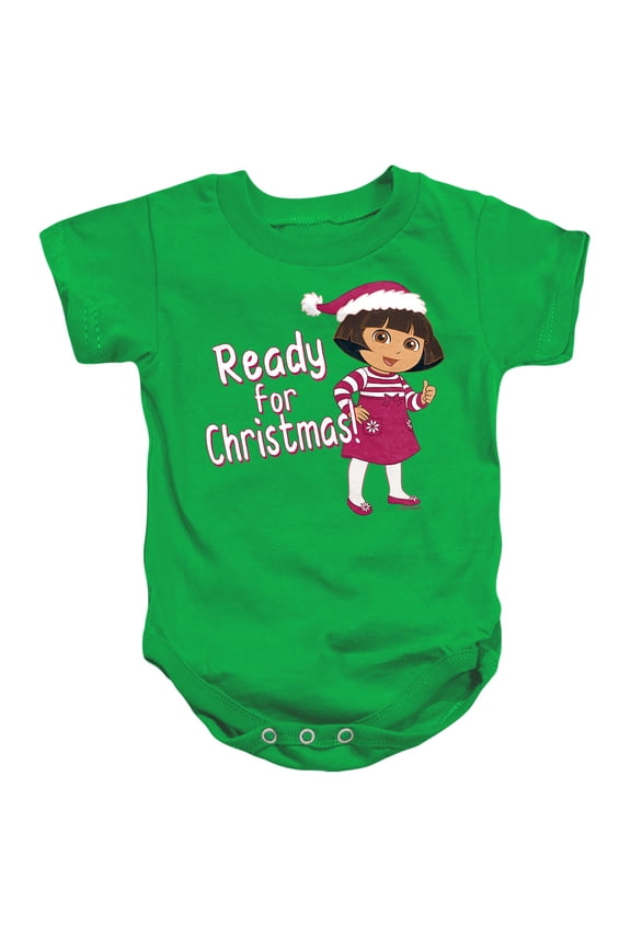 Popfunk Dora Ready for the Holidays Unisex Infant Snap Suit for Baby, Kelly Green, Large