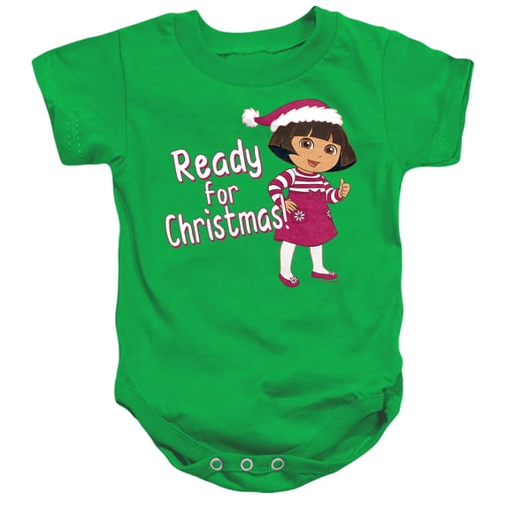 Popfunk Dora Ready for the Holidays Unisex Infant Snap Suit for Baby, Kelly Green, Medium