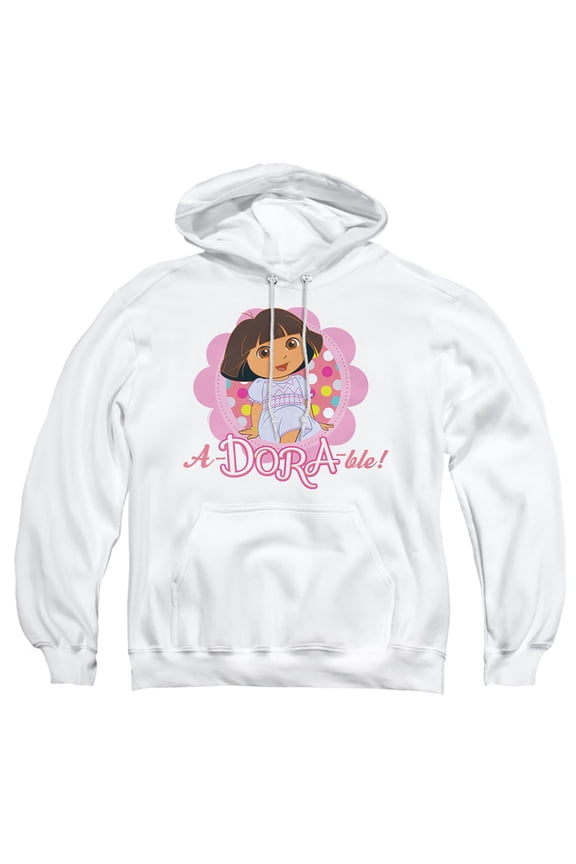 Popfunk Dora The Explorer A-Dora-Ble! Adult Pull-Over Hoodie, White, Large