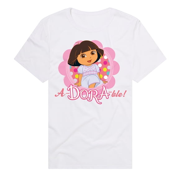 Popfunk Dora The Explorer A-Dora-Ble! Unisex Adult Premium T Shirt (2X-Large) White