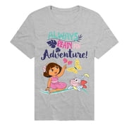 Popfunk Dora The Explorer Always Ready For Adventure Unisex Adult Heathered Premium T Shirt Small Athletic Heather