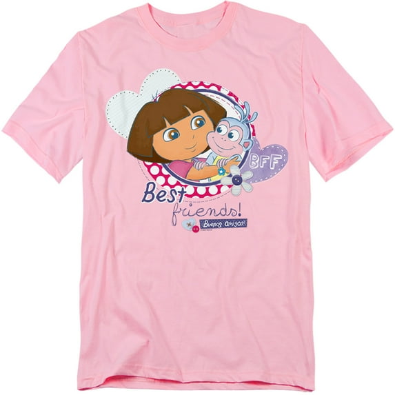 Popfunk Dora The Explorer And Boots Are Best Friends! Unisex Adult T Shirt, Pink, 4X-Large