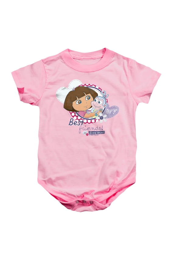 Popfunk Dora The Explorer And Boots Are Best Friends! Unisex Infant Snap Suit for Baby, Pink, Small