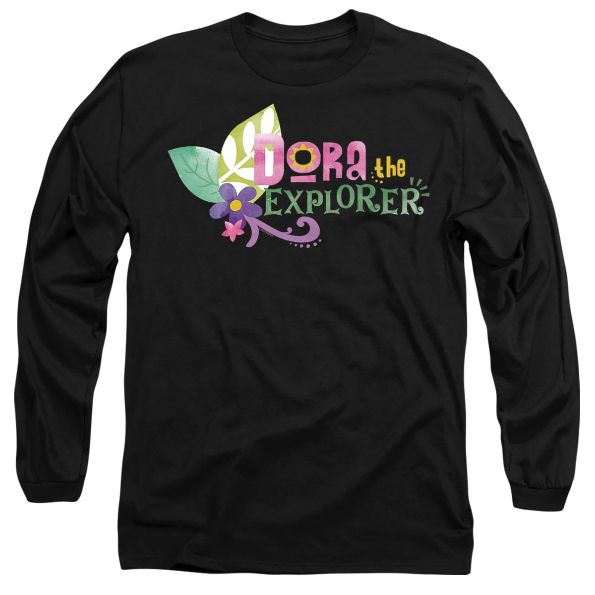 Dora Lettering Popfunk Dora The Explorer Floral Lettering Unisex Adult Long-Sleeve T ...