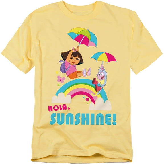 Popfunk Dora The Explorer Hola Sunshine! Unisex Adult T Shirt, Banana, Small