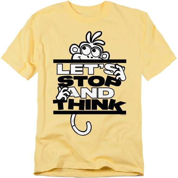 Popfunk Dora The Explorer LetÂ’S Stop And Think Unisex Adult T Shirt, Banana, Large