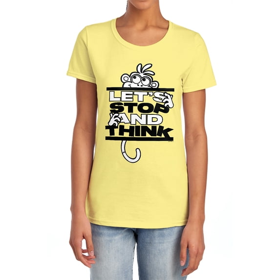 Popfunk Dora The Explorer LetÂ’S Stop And Think Women's T Shirt, Banana, 2X-Large