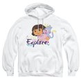 thumbnail image 1 of Popfunk Dora The Explorer Live, Learn, Explore Adult Pull-Over Hoodie, White, Large, 1 of 5