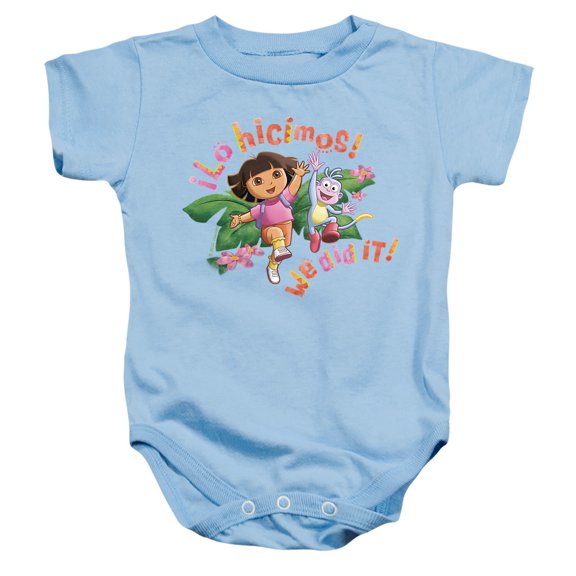 Popfunk Dora The Explorer Lo Hicimos! We Did It! Unisex Infant Snap Suit for Baby, Light Blue, Medium