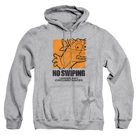 Popfunk Dora The Explorer No Swiping Under Any Circumstances Adult Pull-Over Hoodie, Athletic Heather, 3X-Large