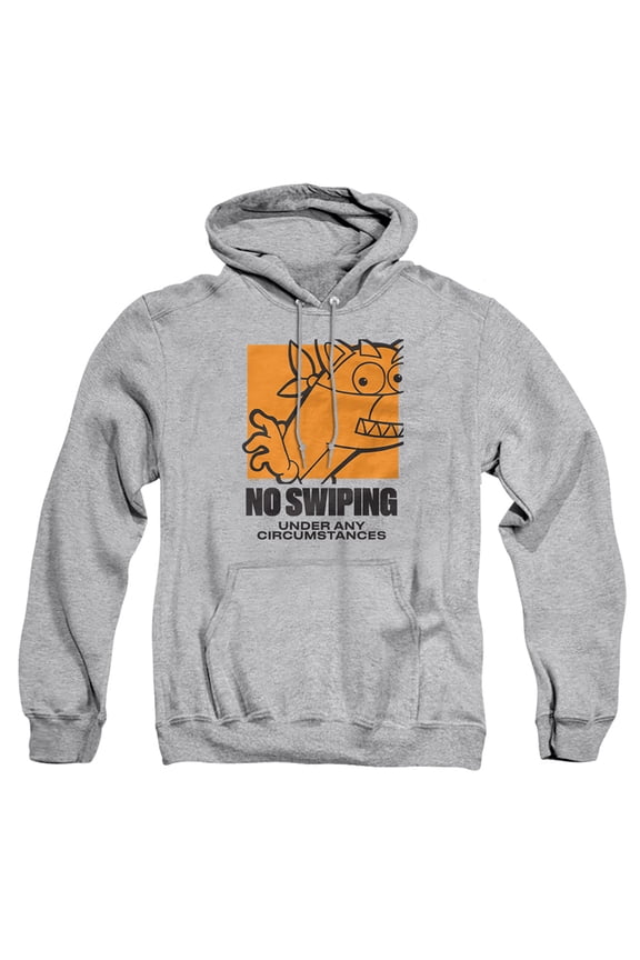 Popfunk Dora The Explorer No Swiping Under Any Circumstances Adult Pull-Over Hoodie, Athletic Heather, 4X-Large
