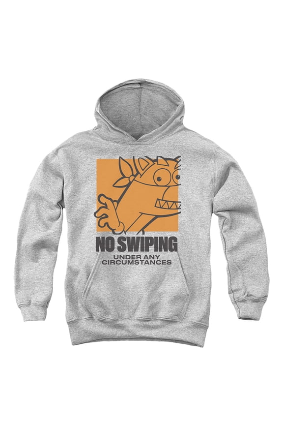 Popfunk Dora The Explorer No Swiping Under Any Circumstances Youth Kids Boy/Girls Pull-Over Hoodie, Athletic Heather, Medium