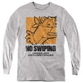 thumbnail image 1 of Popfunk Dora The Explorer No Swiping Under Any Circumstances Youth Long Sleeve T Shirt, Athletic Heather, X-Large, 1 of 3