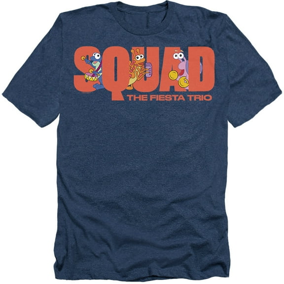 Popfunk Dora The Explorer Squad, The Fiesta Trio Unisex Adult Heather T Shirt, Navy Heather, Small