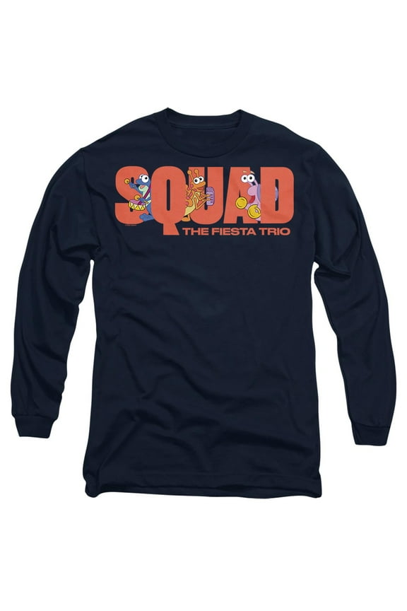 Popfunk Dora The Explorer Squad, The Fiesta Trio Unisex Adult Long-Sleeve T Shirt, Navy, Small