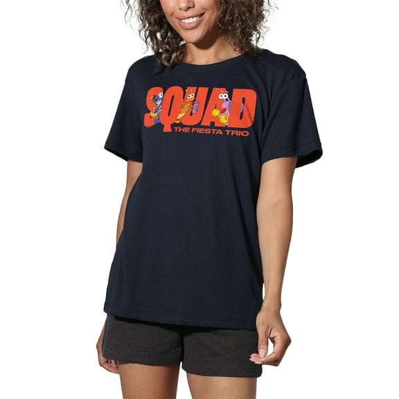 Popfunk Dora The Explorer Squad, The Fiesta Trio Women's Loose T-Shirt, Navy, Small