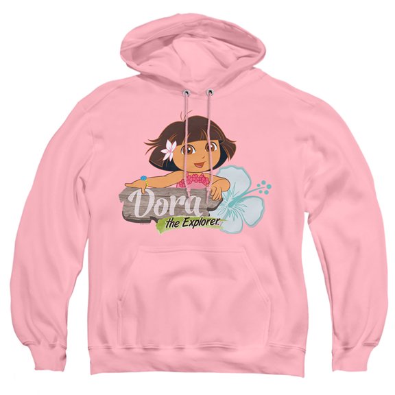 Popfunk Dora The Explorer Tropical Flower Adult Pull-Over Hoodie, Pink, 2X-Large