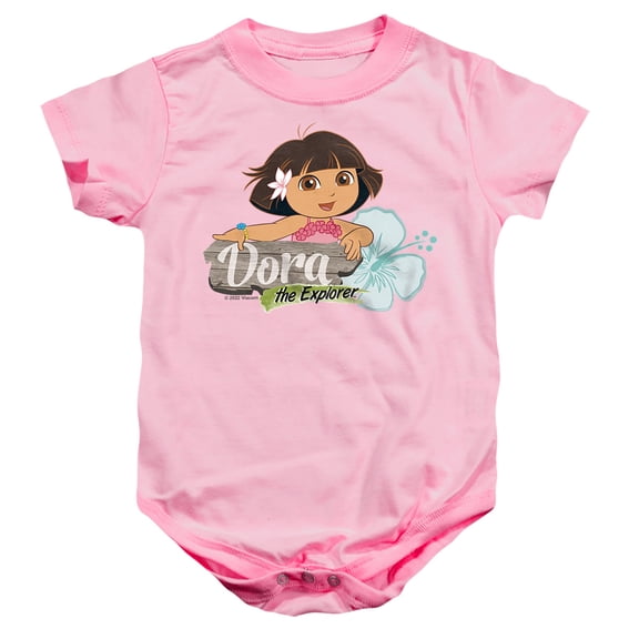 Popfunk Dora The Explorer Tropical Flower Unisex Infant Snap Suit for Baby, Pink, Small