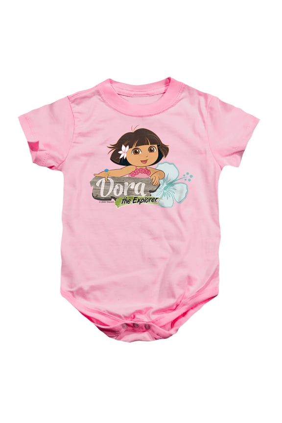 Popfunk Dora The Explorer Tropical Flower Unisex Infant Snap Suit for Baby, Pink, X-Large