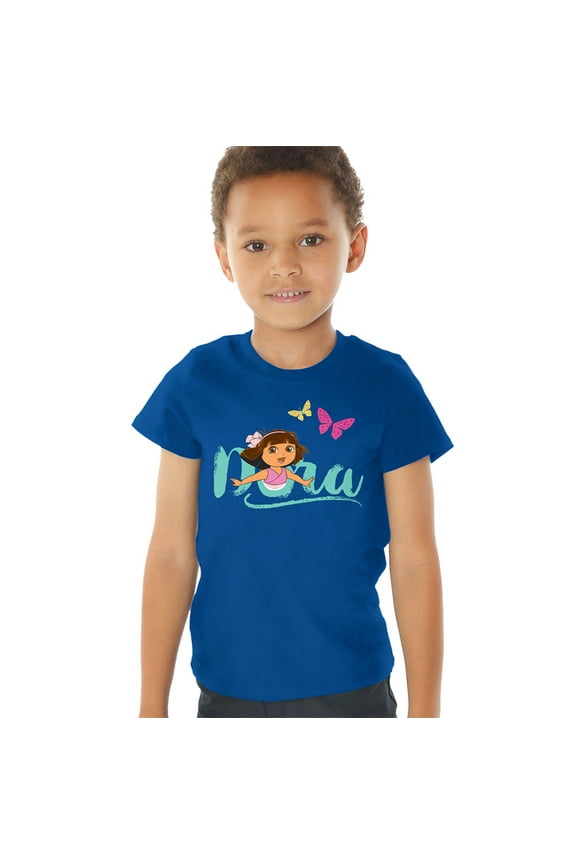 Popfunk Dora The Explorer With Butterflies Kids T Shirt (2) for Toddler Boys and Girls, Royal