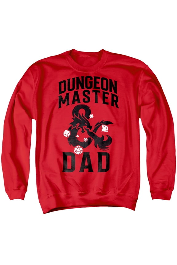 Dungeons & Dragons Father's Day Daddy Dungeon Master Unisex Adult Crewneck Sweatshirt, Red, X-Large
