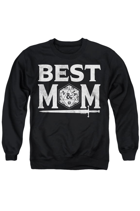 Dungeons & Dragons Mother's Day Best Mom D20 Dark Unisex Adult Crewneck Sweatshirt, Black, Medium