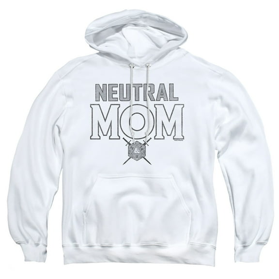 Popfunk Dungeons & Dragons Mother's Day Neutral Mom Adult Pull-Over Hoodie, White, 3X-Large