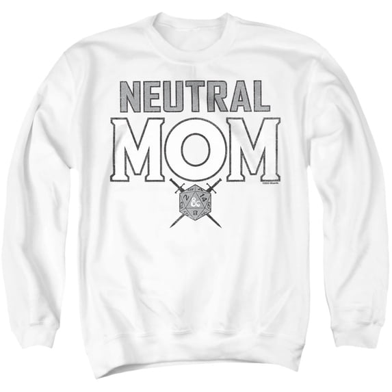 Popfunk Dungeons & Dragons Mother's Day Neutral Mom Unisex Adult Crewneck Sweatshirt, White, 2X-Large