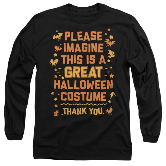 Popfunk Great Halloween Costume Unisex Adult Long-Sleeve T Shirt, Black, Small