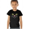 thumbnail image 1 of Popfunk Halloween Black Cat Costume Kids T Shirt (4) for Toddler Boys and Girls, Black, 1 of 3
