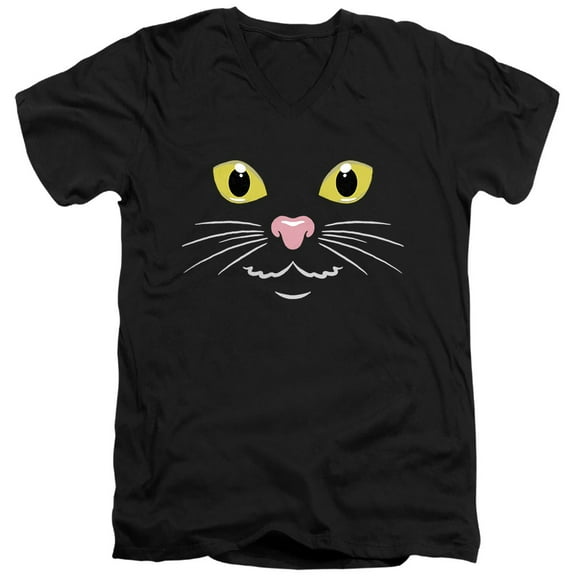 Popfunk Halloween Black Cat Costume Unisex Adult V-Neck T Shirt (Small) Black