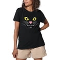 thumbnail image 1 of Popfunk Halloween Black Cat Costume Women's Loose T-Shirt, Black, 2X-Large, 1 of 3