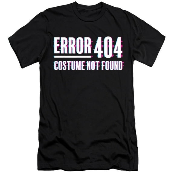 Popfunk Halloween Error 404 Costume Not Found Unisex Adult Canvas Brand T Shirt, Black, X-Large