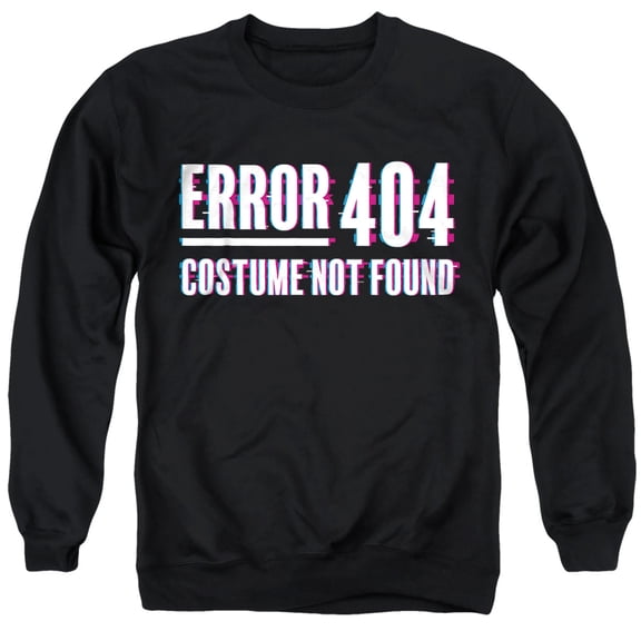 Popfunk Halloween Error 404 Costume Not Found Unisex Adult Crewneck Sweatshirt, Black, Large