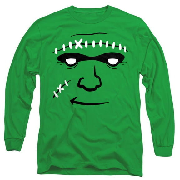 Popfunk Halloween Frankenstein Costume Unisex Adult Long-Sleeve T Shirt, Kelly Green, X-Large