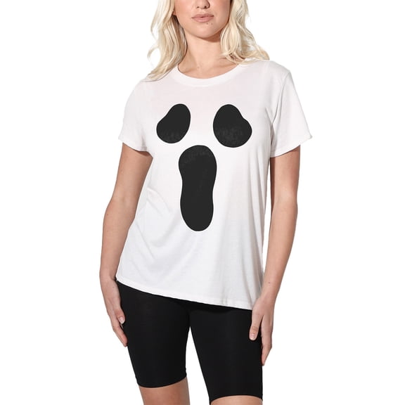 Popfunk Halloween Ghost Costume Women's Loose T-Shirt, White, 2X-Large
