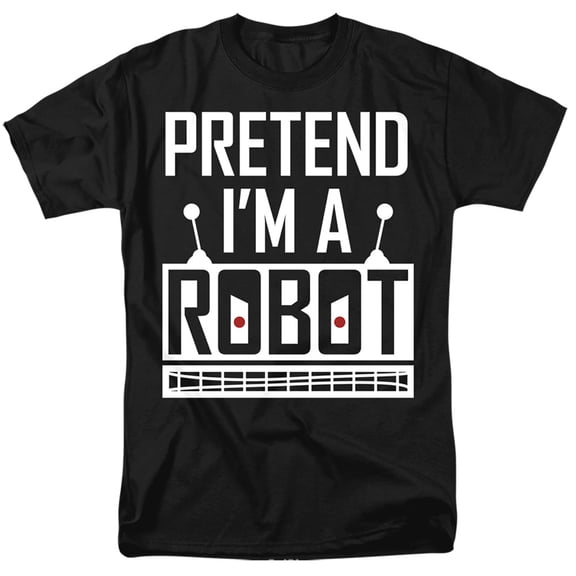 Popfunk Halloween Pretend I'm A Robot Costume Unisex Adult T Shirt, Black, 7X-Large