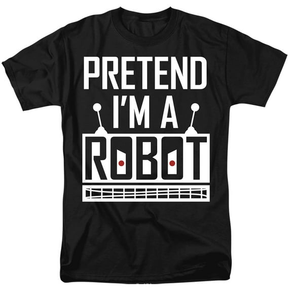 Popfunk Halloween Pretend I'm A Robot Costume Unisex Adult T Shirt, Black, Medium
