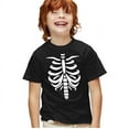 thumbnail image 1 of Popfunk Halloween Skeleton Costume Kids T Shirt for Youth Boys and Girls, Black, X-Small, 1 of 3