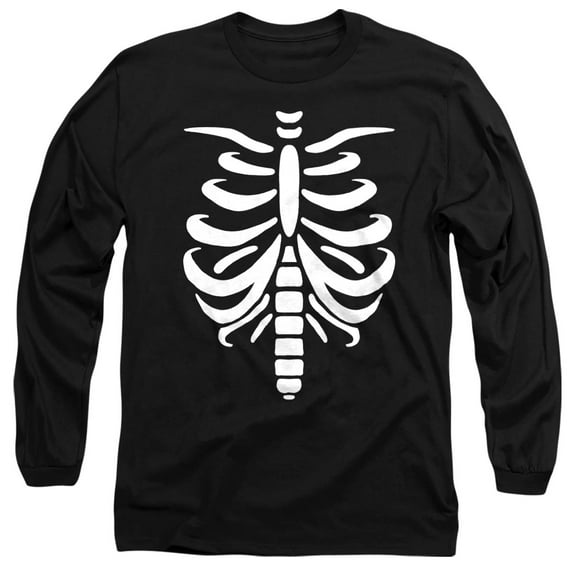 Popfunk Halloween Skeleton Costume Unisex Adult Long-Sleeve T Shirt, Black, 3X-Large