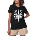 thumbnail image 1 of Popfunk Halloween Skeleton Costume Women's Loose T-Shirt, Black, Large, 1 of 3