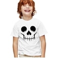 thumbnail image 1 of Popfunk Halloween Skull Costume Kids T Shirt for Youth Boys and Girls, White, Medium, 1 of 3