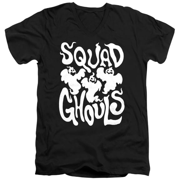 Popfunk Halloween Squad Ghouls Unisex Adult V-Neck T Shirt (X-Large) Black