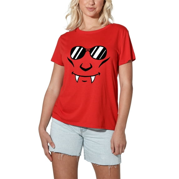 Popfunk Halloween Vampire Costume Women's Loose T-Shirt, Red, 2X-Large