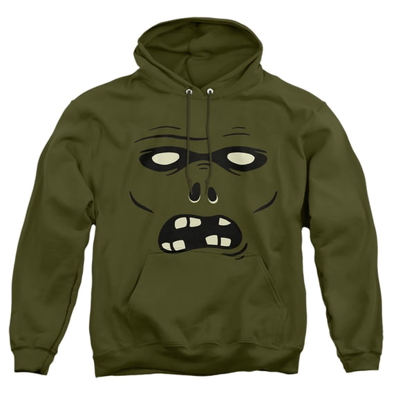 Popfunk Halloween Zombie Costume Adult Pull-Over Hoodie, Military Green, Large